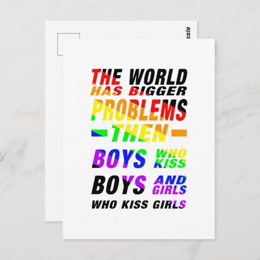 The World has bigger Problems  | LGBTQ+ Pride Postkarte (Vorne/Hinten)