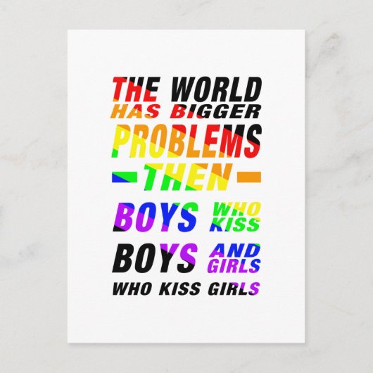 The World has bigger Problems  | LGBTQ+ Pride Postkarte (Vorderseite)