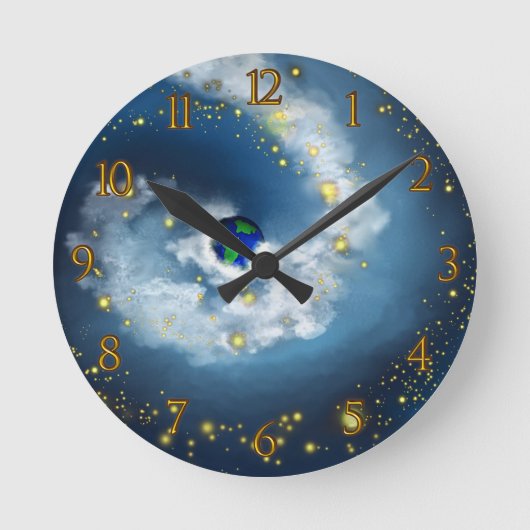 The World In His Hands Numbered Runde Wanduhr (Vorderseite)