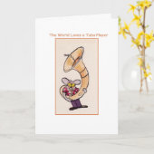 The World Loves a Tuba Player Karte (Gelbe Blume)