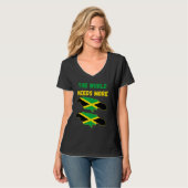 The World Needs More Jamaica Jamaican T-Shirt (Vorderseite Vollansicht)