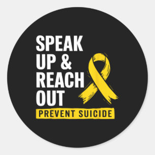 The World Suicide Prevention Awareness Day Yellow  Runder Aufkleber