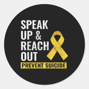 The World Suicide Prevention Awareness Day Yellow Runder Aufkleber