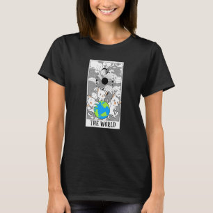 The World Tarot Card Funny Cat Tarot Card Ein Taro T-Shirt