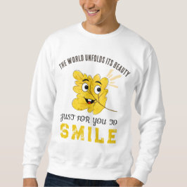 The World Unfolds Its Beauty Smiling Leaf Crewneck Sweatshirt