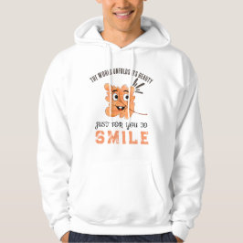 The World Unfolds Its Beauty" Smiling Leaf Hoodie
