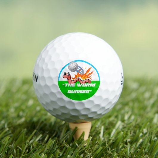 "The Worm Burner" Funny Custom Golf Ball (Insitu T-Shirt)