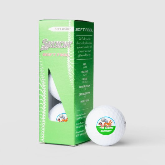 "The Worm Burner" Funny Custom Golf Ball (Verpackung)