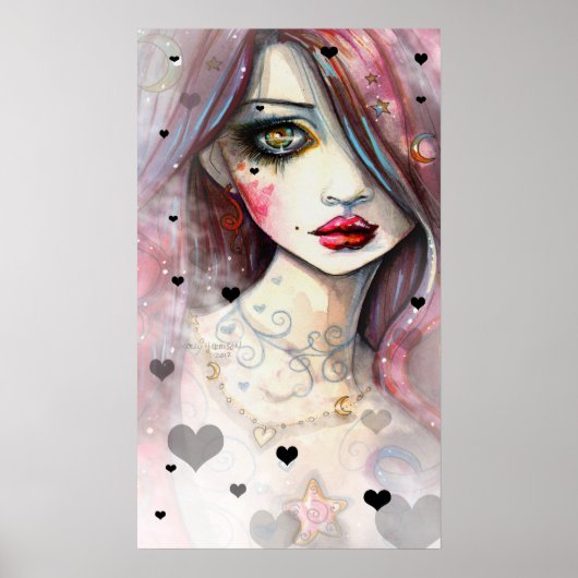 The Worried Girl Gothic Fantasy Art Poster (Vorne)