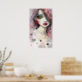 The Worried Girl Gothic Fantasy Art Poster (Küche)