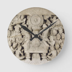 The worship of the Buddhist symbols, Amaravati (li Runde Wanduhr