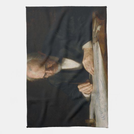 The Writing Master von Thomas Eakins Geschirrtuch (Vertikal)