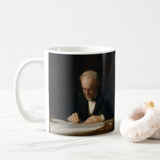 The Writing Master von Thomas Eakins Kaffeetasse (Mit Donut)