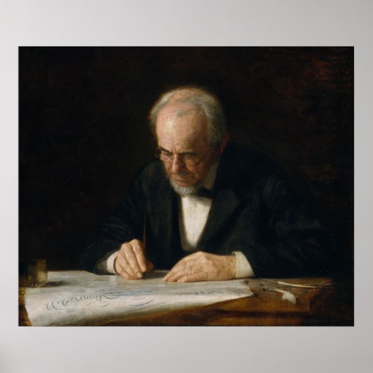 The Writing Master von Thomas Eakins Poster (Vorne)