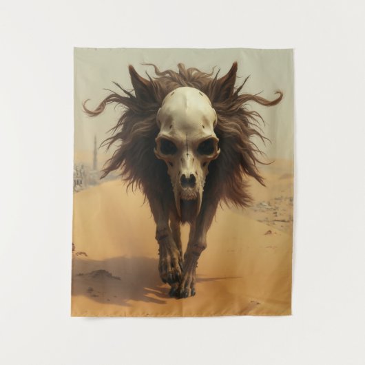 The Wulf Totemwolf Totenkopf Teufel Wüste Wandteppich (Vorderseite)