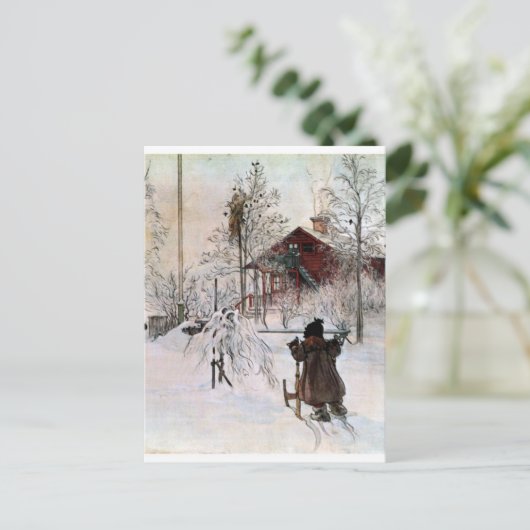 The Yard and Wash House, Carl Larsson Postkarte (Stehend Vorderseite)