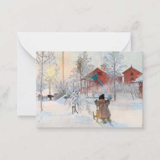 The Yard and Washhouse, 1895 von Carl Larsson Mitteilungskarte (Vorderseite)