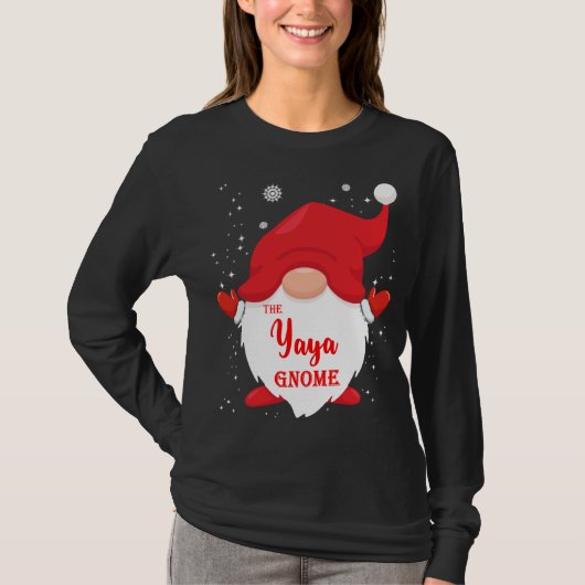 The Yaya Gnome Matching Family Christmas Pajama T-Shirt (Vorderseite)