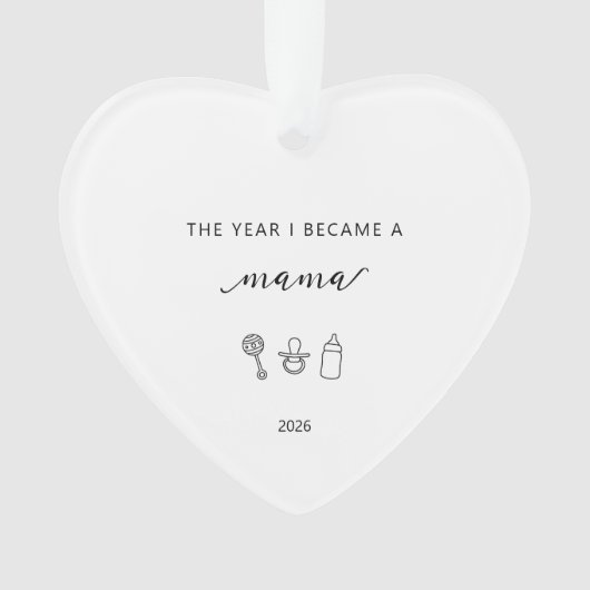 The Year I Became A Mama Gift Acrylic Ornament (Vorderseite)