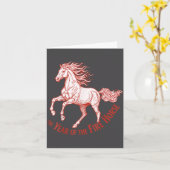 The Year Of The Fire Horse 2026 Celebration  Karte (Gelbe Blume)