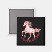 The Year Of The Fire Horse 2026 Celebration Magnet (Vorderseite/Rückseite)