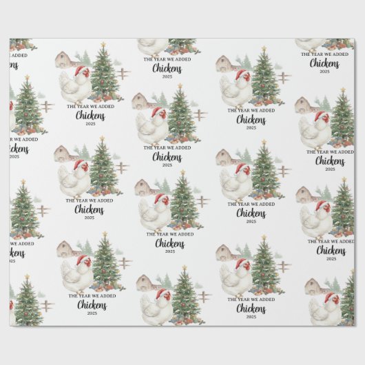 The Year We Added Chickens Custom Raising Chickens Geschenkpapier (Flach)