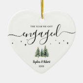 The Year We Got Engaged Christmas Tree Personalize Keramik Ornament (Vorne)