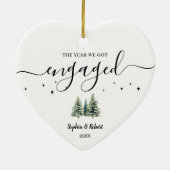 The Year We Got Engaged Christmas Tree Personalize Keramik Ornament (Hinten)