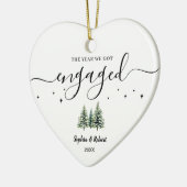 The Year We Got Engaged Christmas Tree Personalize Keramik Ornament (Links)