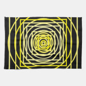 The Yellow Geometric Circle Square Black Geschirrtuch (Horizontal)
