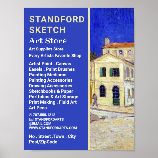 The Yellow House by Van Gogh, Art Supplies Store Poster (Vorne)