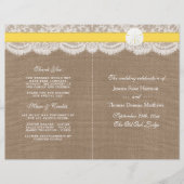 The Yellow Sand Dollar Wedding Programme (Vorderseite)