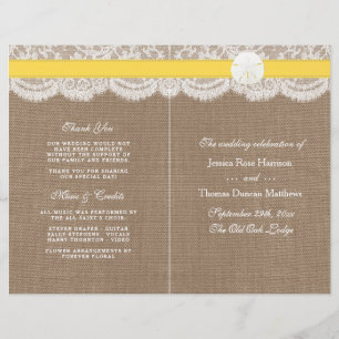 The Yellow Sand Dollar Wedding Programme