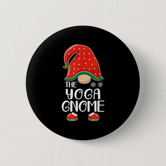The Yoga Gnome Elf Matching Family Group Christmas Button (Vorderseite)