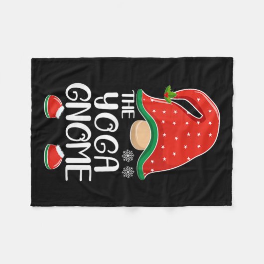 The Yoga Gnome Elf Matching Family Group Christmas Fleecedecke (Vorderseite (Horizontal))