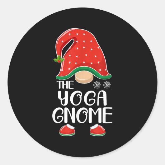 The Yoga Gnome Elf Matching Family Group Christmas Runder Aufkleber (Vorderseite)
