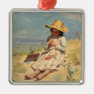 The Young Botanist (von Paul Peel) Ornament Aus Metall