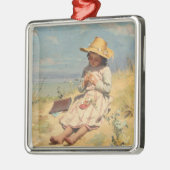 The Young Botanist (von Paul Peel) Ornament Aus Metall (Links)