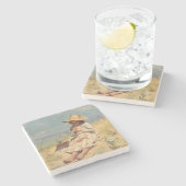 The Young Botanist (von Paul Peel) Steinuntersetzer (Seitenansicht)