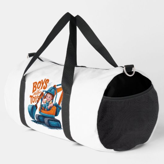 The Young Explorer: Boy on Bulldozer Duffle Bag (Rechte Ecke)