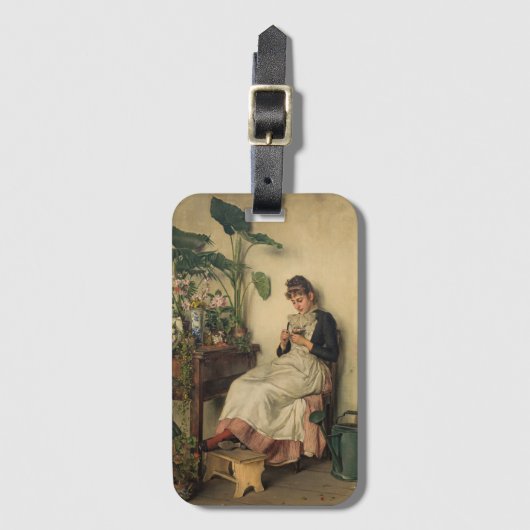 The Young Florist (von Carl Zewy) Gepäckanhänger (Vorderseite Vertikal)
