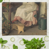 The Young Florist (von Carl Zewy) Geschirrtuch (Gefaltet)