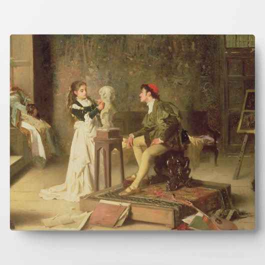 The Young Sculptress (oil on canvas) Fotoplatte (Vorderseite)