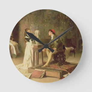 The Young Sculptress (oil on canvas) Runde Wanduhr