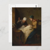 The Young Seamstress von Jean-Francois Millet Postkarte (Vorne/Hinten)