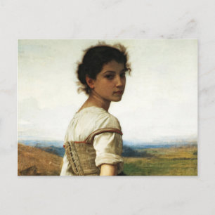 The Young Shepherdess by William-AdolpheBouguereau Postkarte