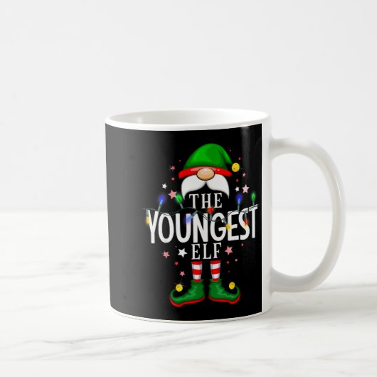The Youngest Elf Christmas Family Pajama Party Kaffeetasse (Rechts)