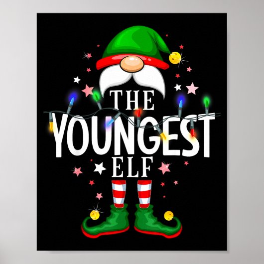 The Youngest Elf Christmas Family Pajama Party Poster (Vorne)