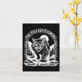The Yule Cat Is Coming Beware Jolakotturinn Quote Karte (Gelbe Blume)