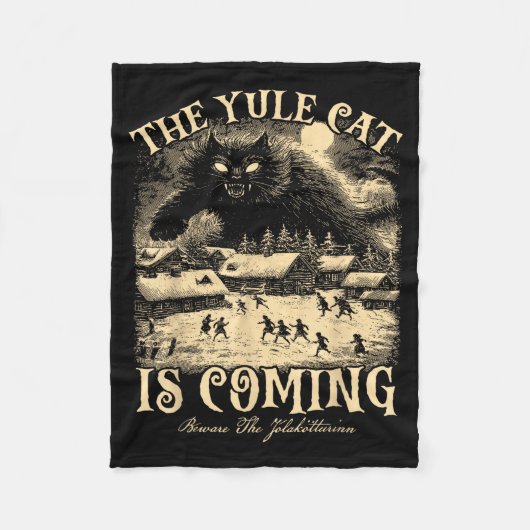 The Yule Cat Is Coming Gothic Christmas Winter Sol Fleecedecke (Vorderseite)
